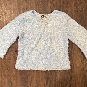 Soft Blue Fuzzy Girls XL Sweater